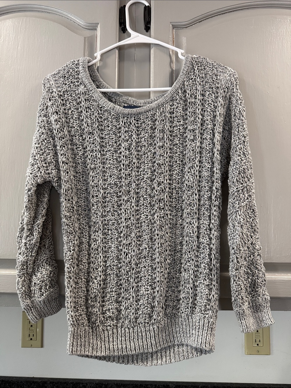 American Eagle Outfitters Grey Open Weave Sweater